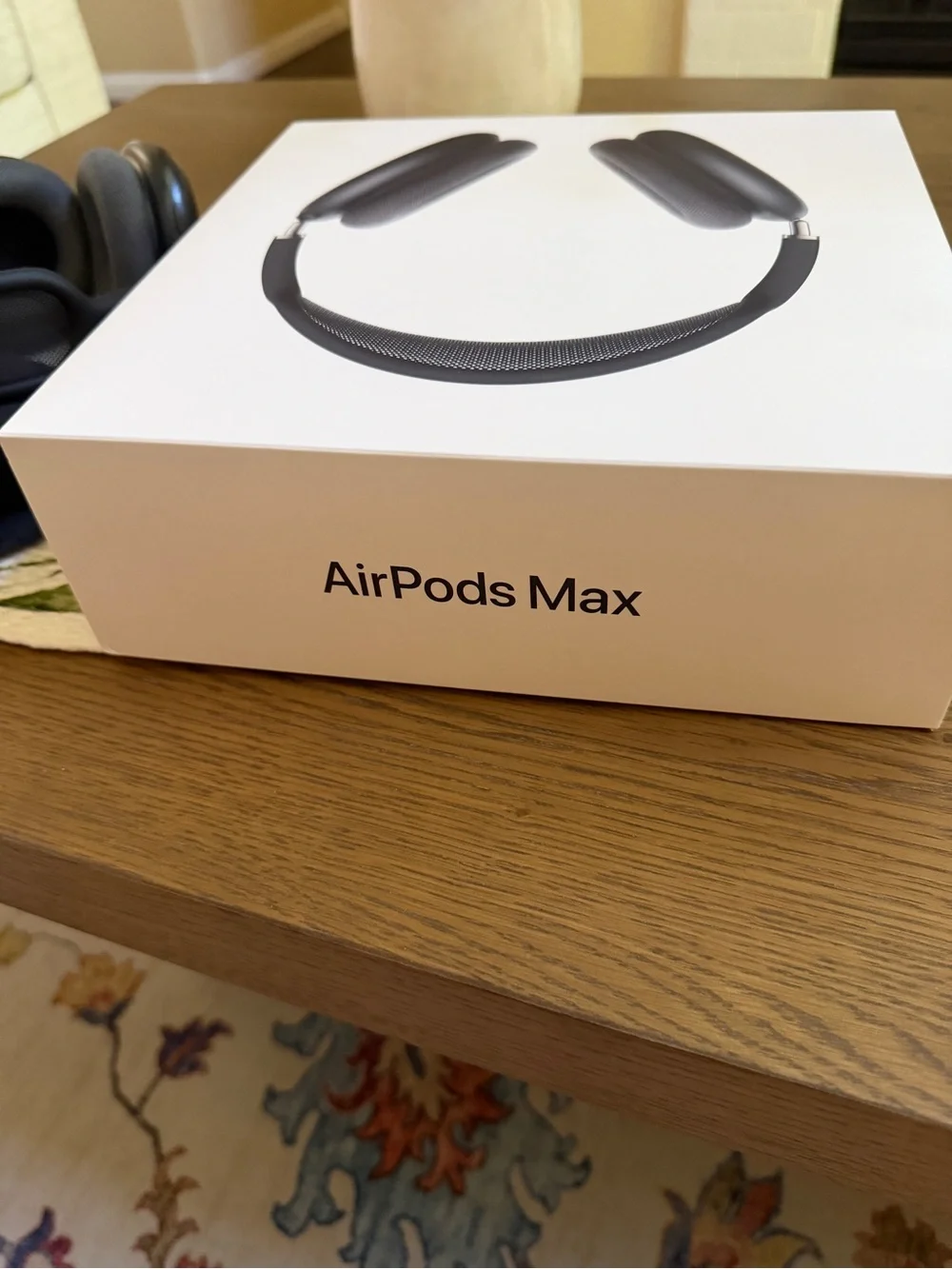 Apple AirPods Max in Space Gray with Black Case and White Cable